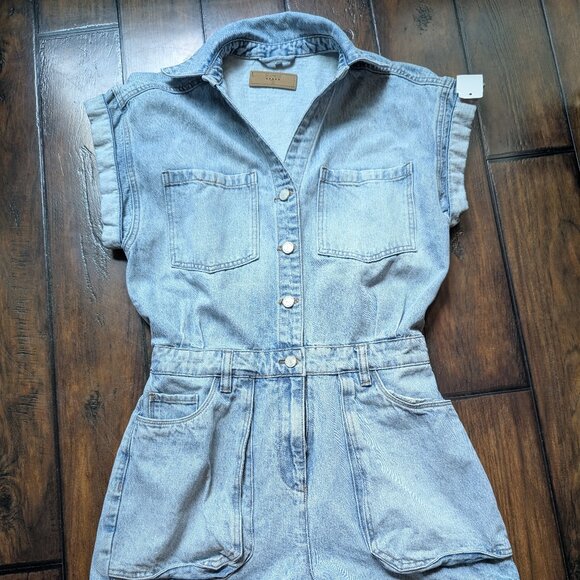 BLANKNYC Denim Button-Up Romper Size Small - Picture 1 of 12